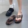 Small thick-soled pinch-foot leopard print flip-flops for women's summer wear new flat-bottomed fashionable cool slippers
