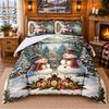Christmas 3Pcs Bedding Set 1 Bed Sheet 2 Pillowcases Printed Bedroom Bedding Holiday Gift