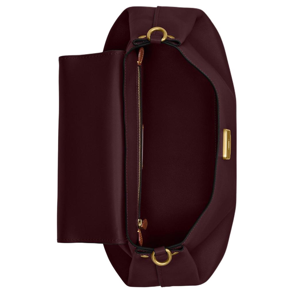Coach Slouchy Rogue 35 Tote Bag With Pleated Details And Detachable Shoulder Strap Women Handbags Merlot CCC39-B4XD2