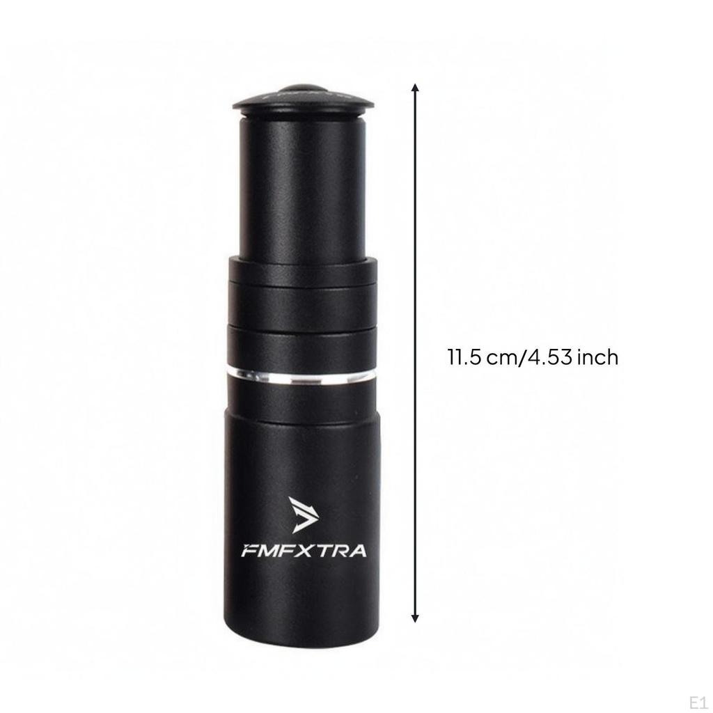 Stem Riser Stepped Body Handlebar Metal Detailing Rings for Mountain Biking Black 115MM