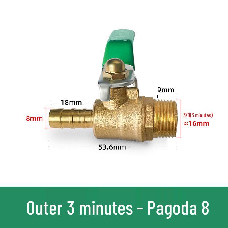 Copper DN20 Thickened Water Valve, Internal/External Thread, Pneumatic Ball Switch, 2-Point One-Piece Design