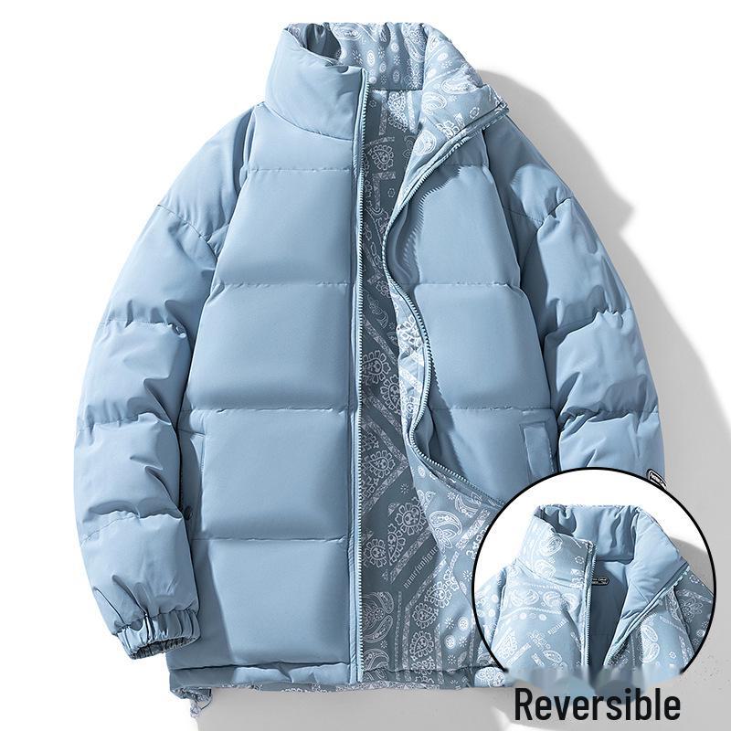 

Мужская куртка-пуховик с двусторонним воротником-стойкой больших размеров - зима 2023 г. 5XL