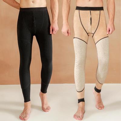 650g Men's Extra Thick Wool Knee Warm Pants with Velvet, Ideal for Middle-Aged and Elderly Northeast Winters