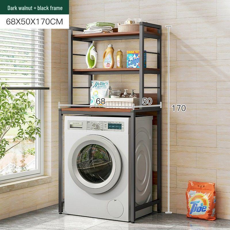 Multi-Layer Floor-Standing Adjustable Storage Rack with Trash Can Holder for Kitchen Use