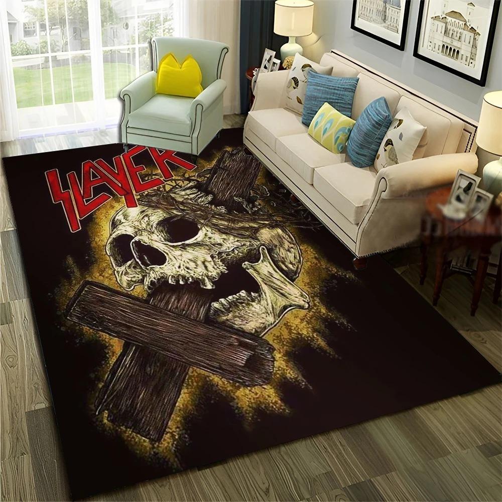 Death Metal Rock Large Carpet Rug for Home Living Room Bedroom Sofa Doormat Decor Kids Play Area Rug Carpet Non-slip Floor Mat