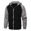 European & American Men's Hooded Zipper Cardigan Sweatshirt with Raglan Sleeves - Loose Fit.