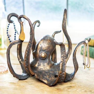 Vintage držák na hrnek s chobotnicí Pryskyřice Figurka z mořských zvířat Kuchyňka Kuchyňská linka Organizér na šálek na kávu Stojan na věšák Věšák Vnitřní Venkovní dekorace