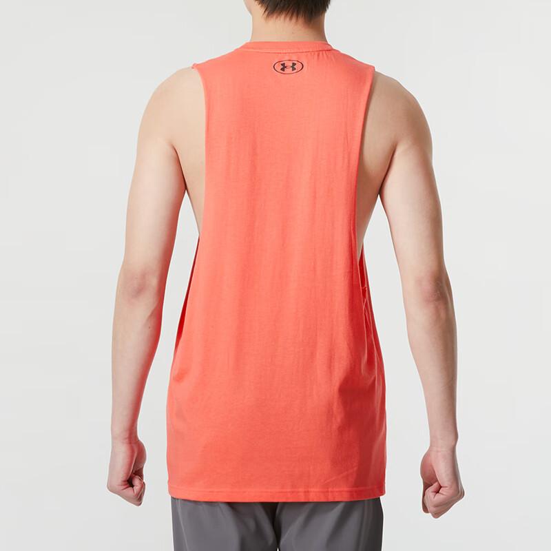 Under Armour Animal Pattern Printed Casual Sports Running Training Breathable Loose Crew Neck Sleeveless Tank Top Men Tops Orange 1371215-872
