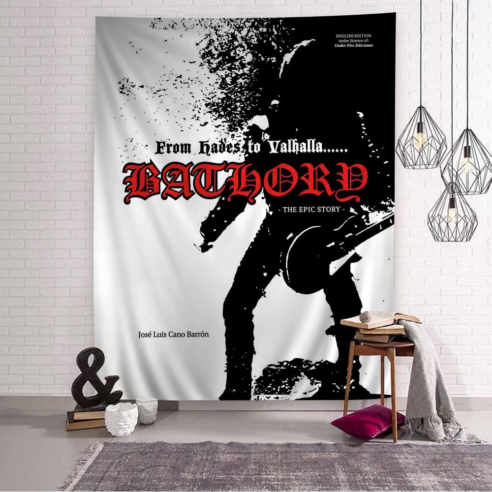 

Bathory Quorthon Retro Heavy Metal Music Band Singer Tapestry Wall Hanging Bohemian Wall Tapestries Mandala Wall Art Decor 74x94cm(29x37in)