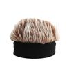 Autumn And Winter Integrated Wig Hat Male Landlord Hat Plush Retro Street Spoof Brimeless Hipster Knitted Trendy Brand