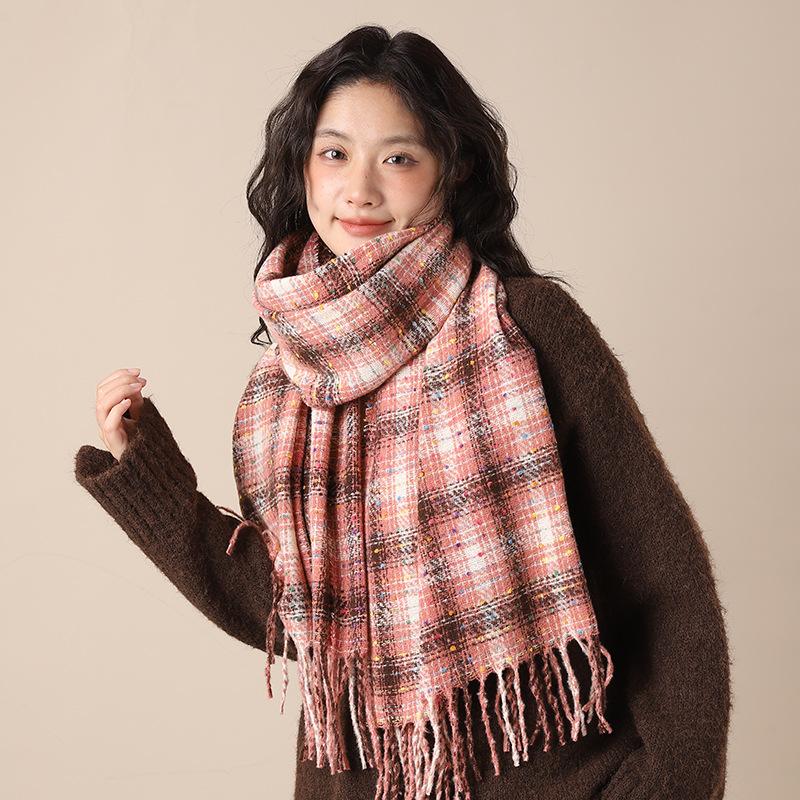 Scarf Winter Women's Blue Plaid Shawl New Versatile Korean Student Scarf Men's Plaid Scarf