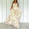 Sleeveless Floral Print Tiered Hem Maxi Dress