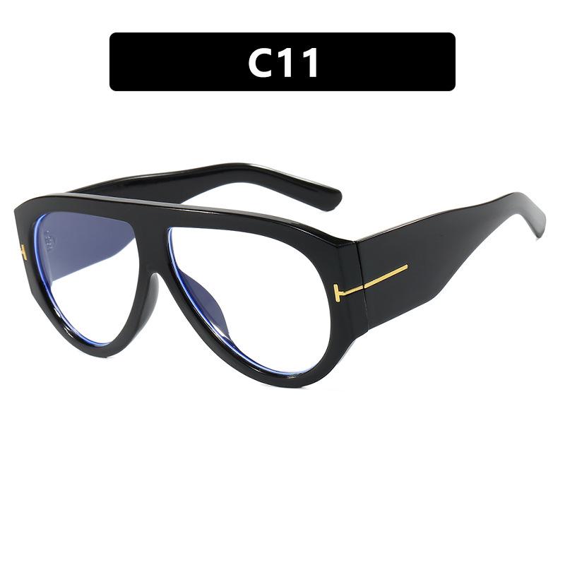 

Солнцезащитные очки авиаторы Т-образной формы 2024 модные с большой оправой женские Metal Hinge