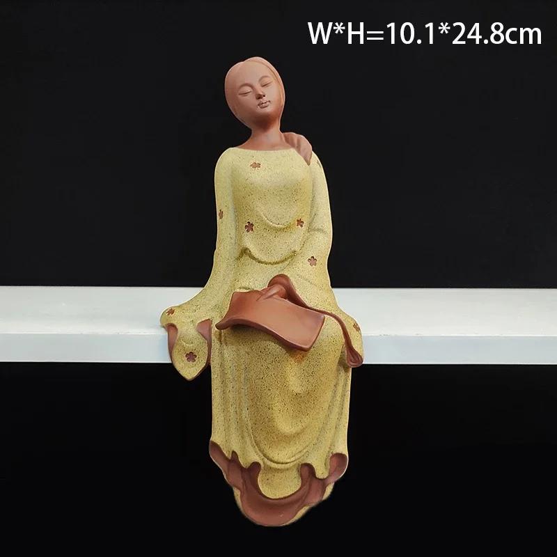 

Big Size Nice Lady Home Decor Ornaments Ceramics Figurines Living Room Decoration Crafts Purple Sand Grace Miniatures