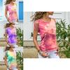 Womens Vibrant Tie-dye Printed Tops Casual Short Sleeve Blouse Perfect For Summer