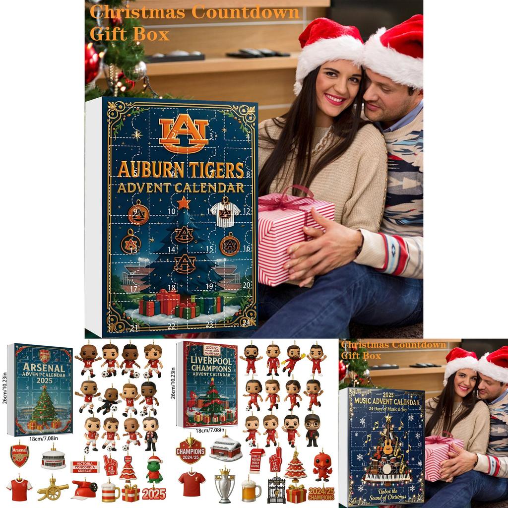 Arsenal Liverpool Fotbalový Akrylový Vánoční Slepý Box Ozdoba na Stromek s Kreslenými Postavičkami pro Sváteční Dekoraci