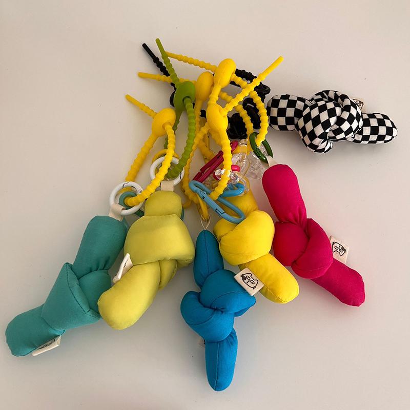 Hand Strap Silicone Print Pendant Grid Mobile Phone Case Keychain Bag Gifts