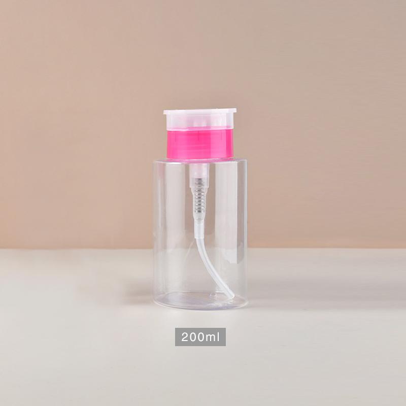 100ml 200ml Portable Travel Refillable Bottle Empty Plastic Nail Polish Remover Alcohol Liquid Press Pumping Dispenser Bottle
