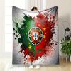 Portugal Flag Splash Designed Flannel blanket for bedroom, living room, sofa, and nap