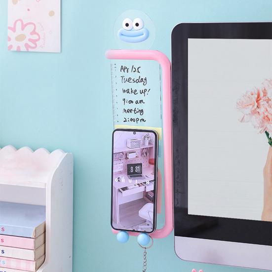 Monitor Memo Board Acrylic Message Panel Transparent Side Mount for Computer Monitor Multi-Functional Clip Phone Stand And Ruler Office Desk Organizer