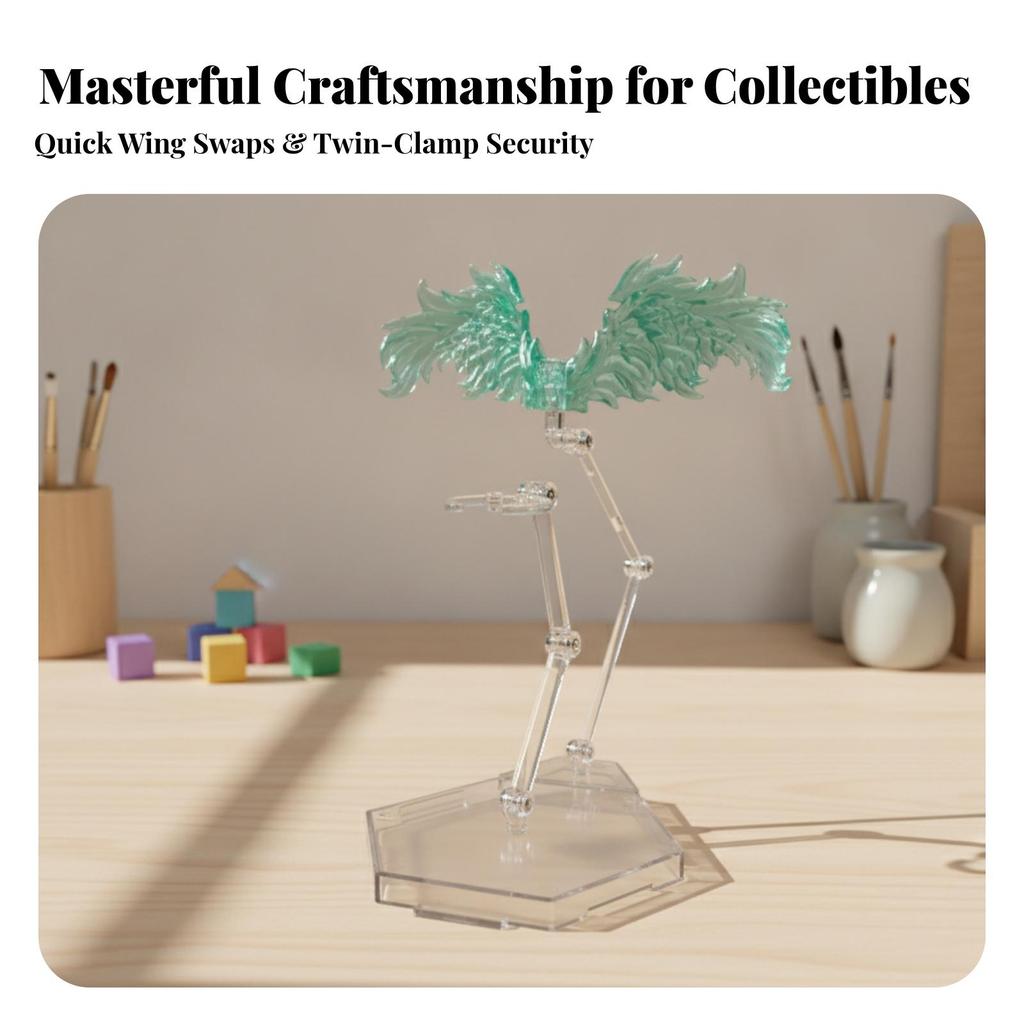 Transparent Doll Stand with Waist Clamp Clear Model Display Holder
