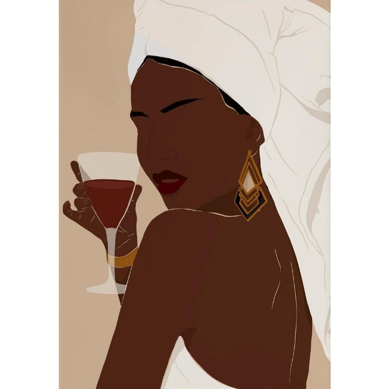 Modern African Black Women Jewelry Necklace Metal Fashion Art Poster Canvas Paintings Wall Art Pictures Home Decor