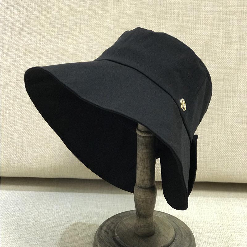 Fabric Bucket Hat Female Versatile Japanese Literary Girl Spring And Summer Visor Split Fork Bow Hat Tide