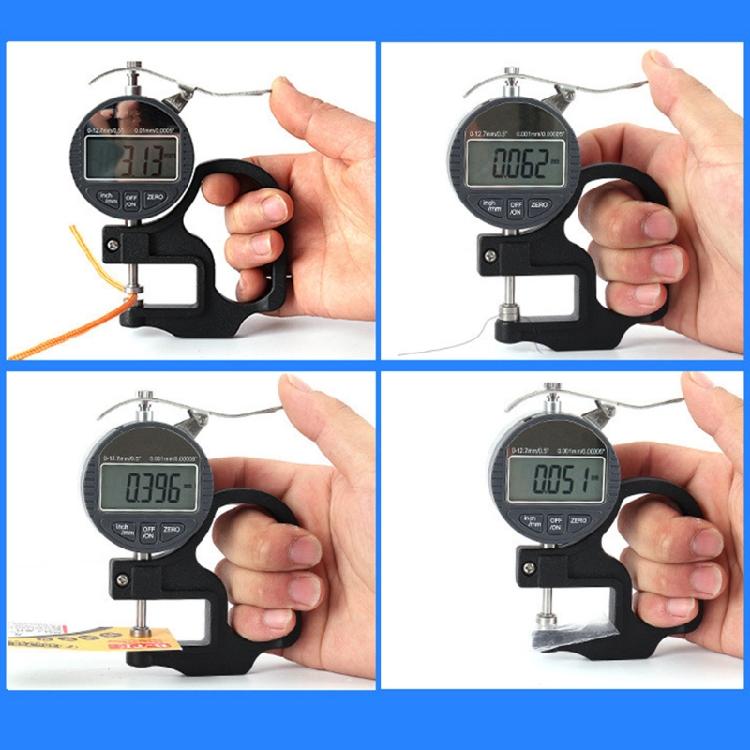 Thickness Meter Metric Digital Thickness Gauge 0-25.4mm/1" 0.0005"/ 0.00005"