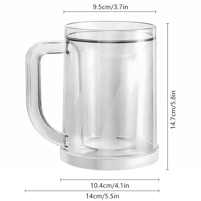 Ice Coffee Cup Freeze Beer Glasses Plastic Double Interlayer Ice Beer Cup Large-Capacity Beverage Ice Mugs Home Drinkware