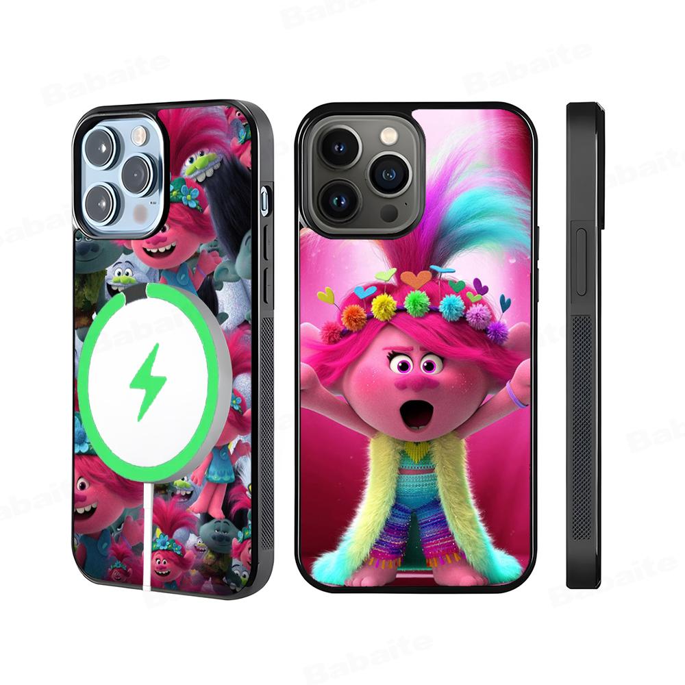 Amine Cartoon T-Trolls Phone Case Magnetic Case For IPhone 16 14 13 12 11 15 Pro Max Plus For Magsafe Wireless Charge Cover