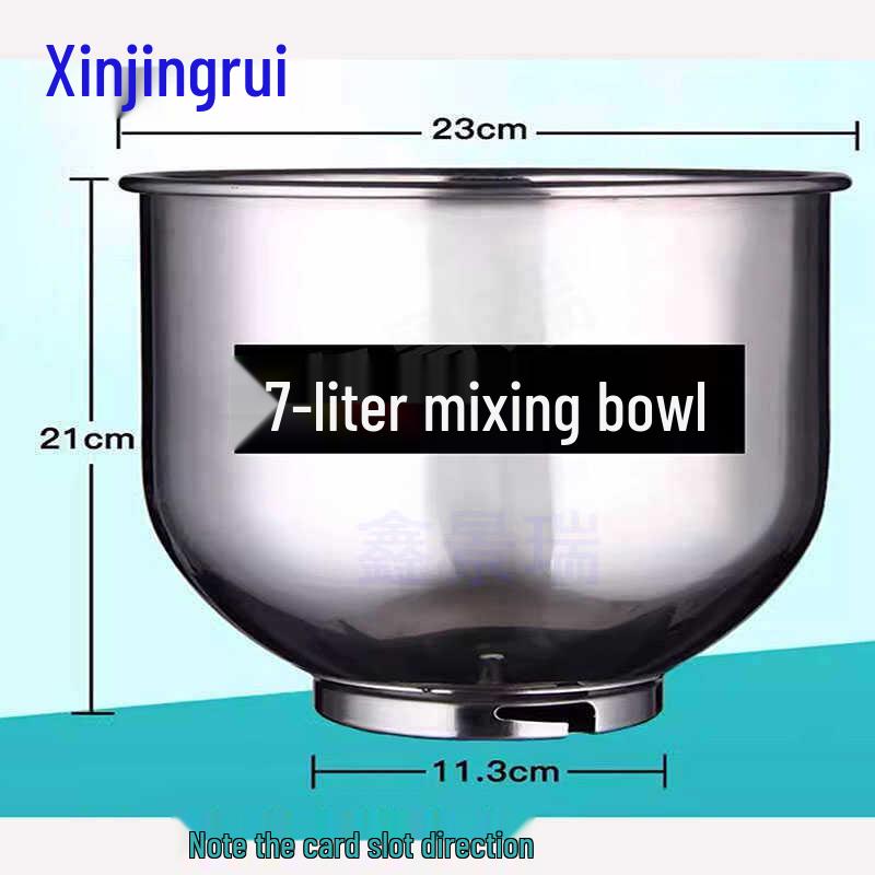 7L Stainless Steel Multi-Function Chef Machine: Fresh Milk, Egg Beating, Dough Kneading & Mixing Bowl.