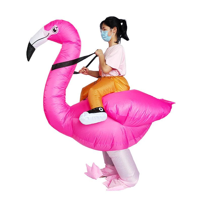 Adult Creative Halloween Christmas Party Inflatable Dress Up Flamingo Inflatable Suit child