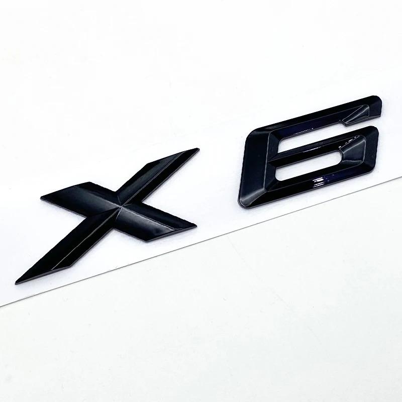 3D ABS Black Chrome Car Letters Rear Trunk Badge X6 Logo For BMW X6 Sticker Emblem X6 Lettering Accessories