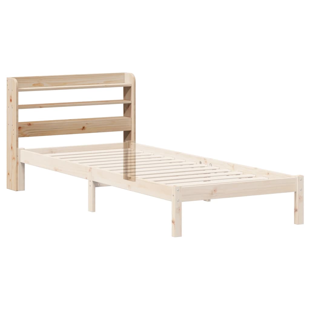 Headboard with Shelves 75 Cm Solid Pine Wood