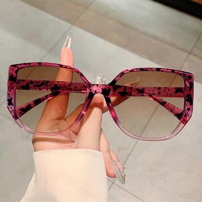 Luxury Brand Designer Leopard Cat Eye Sunglasses Women For Female Vintage Fashion Sun Glasses Punk Big Frame Sexy Ladies Shades