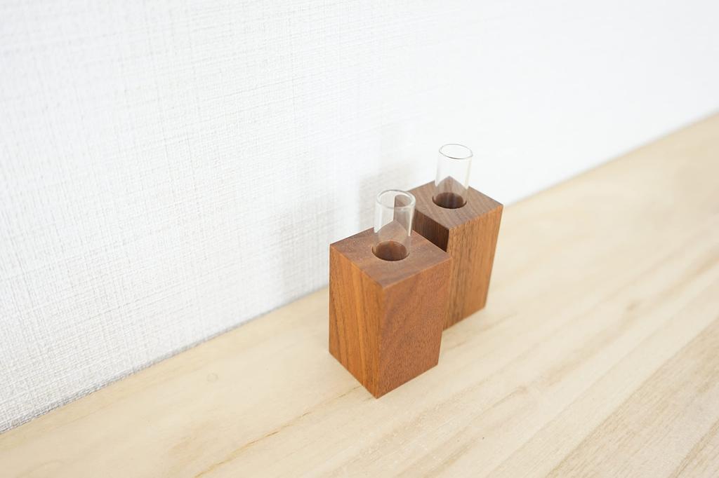 Kamidana No Sato Modern Shinto Accessories Walnut Bottle Pair