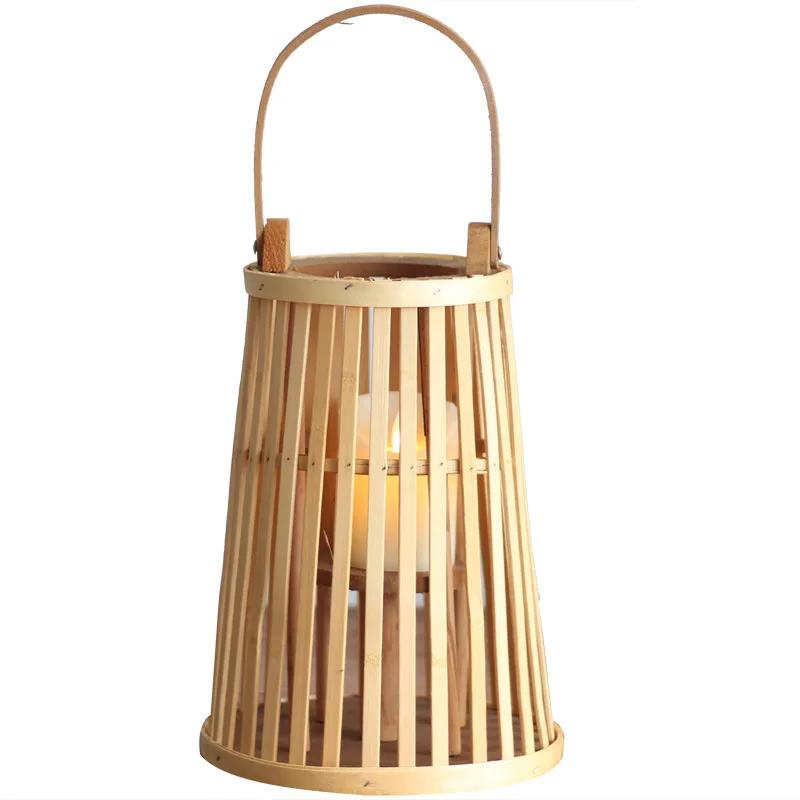 Creative Modern Candle Holder Handmade Wood Minimalist Nordic Hollow Garden Lantern Geometric Wedding Home Decor Candlebra