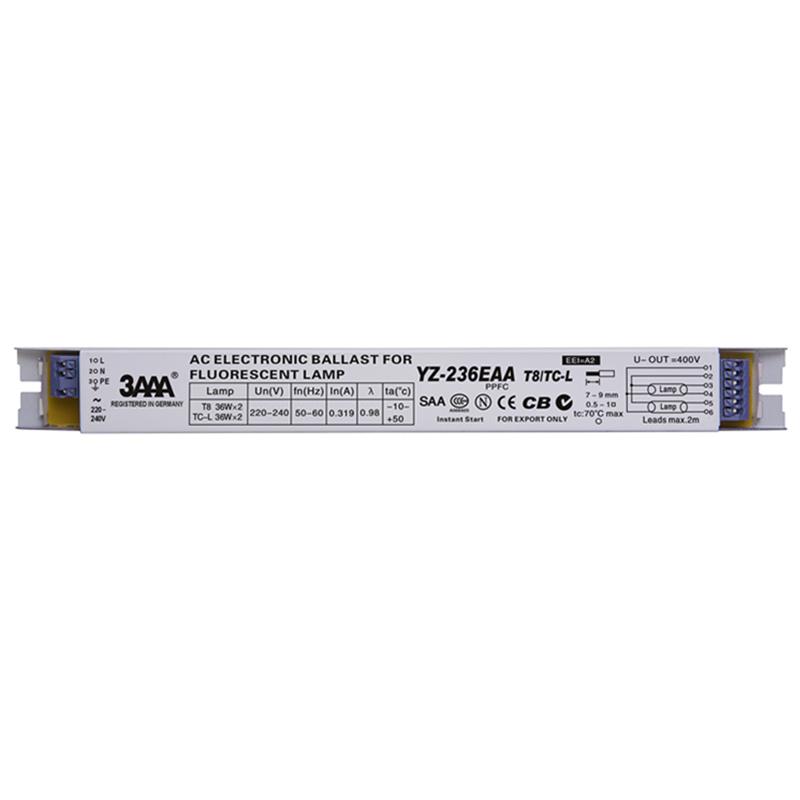 3AAA YZ-136EAA YZ-236EAA T8/TC-L 220V 1*36W 2*36W T8 Electronic Ballast For T8 Fluorescent Lamp Advertising Light Box