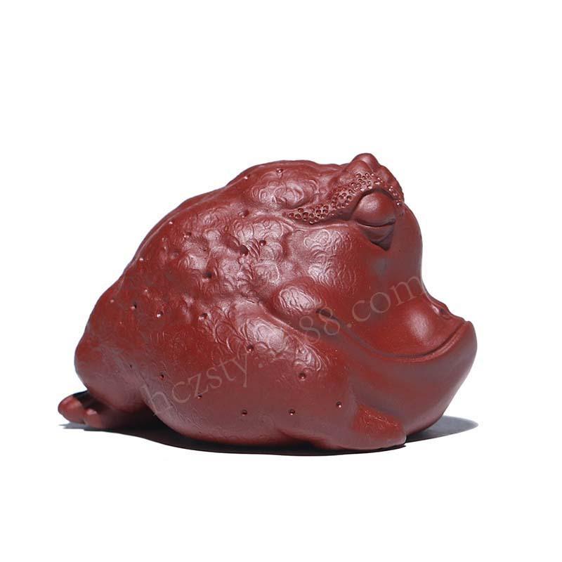 Yixing Purple Clay Attracting Wealth Golden Toad Tea Pet Elegant Tea Sculpture Tea Figurine Play Toys Tea Statue Ornaments Gift