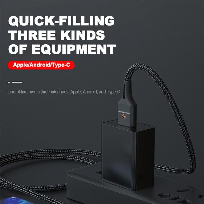 1Pcs Three-in-one Car Superstrong Fast Charging Data Cable For Porsche 911 Cayenne Panamera Macan Boxster Carrera-GT 928 944 918