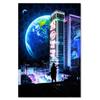 Canvas Print City with View of Planet Earth