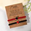 a pair of love girlfriend bracelets, couple friendship woven hand ropes, adjustable matching gift card jewelry batches