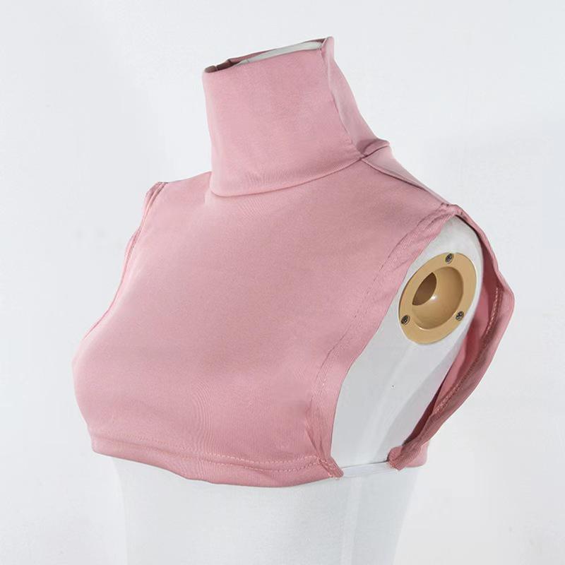 Women's Striped Semi-High Neck Cotton Decorative Collar Pullover: Warm & Fashionable Innerwear for Autumn/Winter