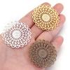 10pcs Filigree Flower Wraps 38mm Metal Copper Round Flower Pieces Connectors For Jewelry Making DIY Home Crafts Gifts Decoration