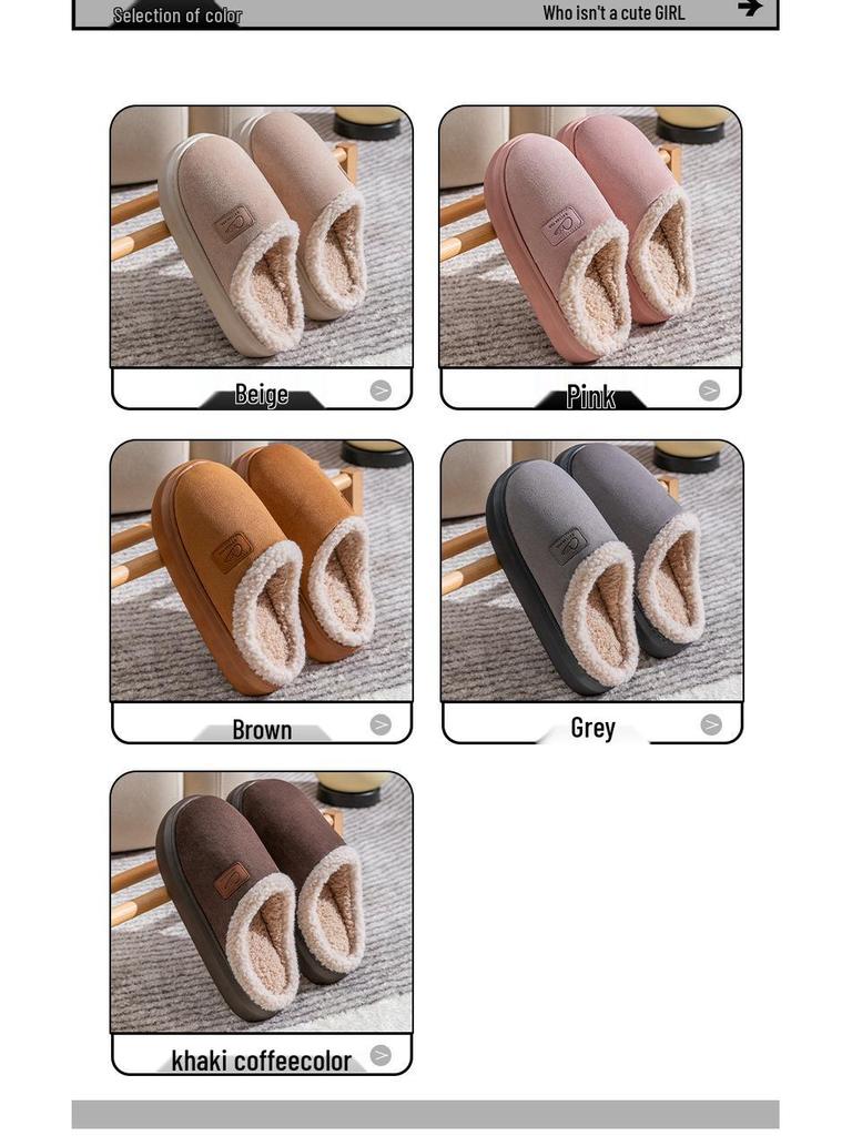 Dámské a pánské bavlněné pantofle: Teplé, Protiskluzové, s Tlustou Podrážkou, Sametově Podšité pro Podzim/Zimu