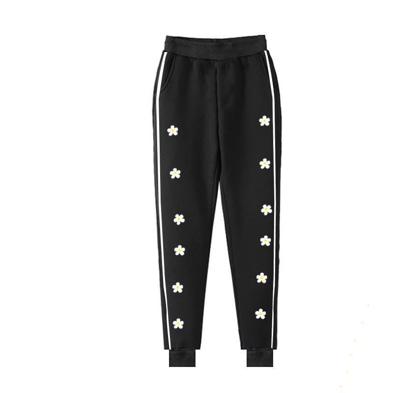 Plus Size Girls' Fleece Sweatpants - Loose, Casual Sportswear for Spring, Autumn, Winter