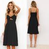 New Products Sexy Fashion Strap Button Backless Bow Dress Yellow Sun Dress