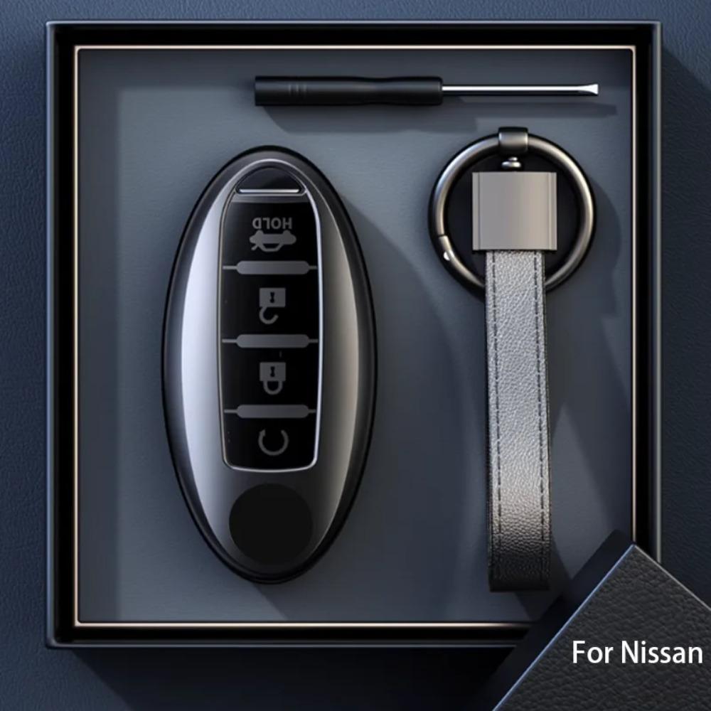 Titanium Gray for Nissan X Trail T32 2020 Rogue Patrol Murano Htrail Maxima 4 Button Remote Car Key Case Cover Holder Accessorie