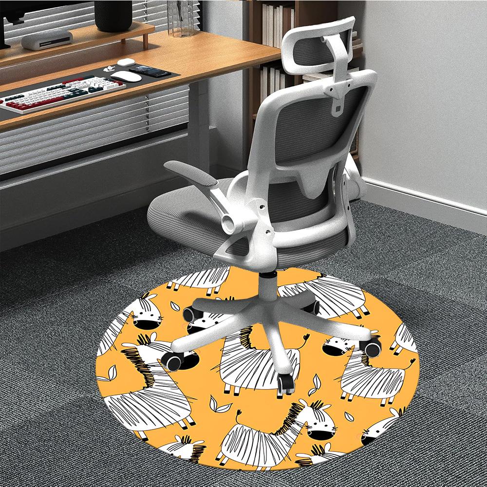 1pc Zebra Pattern Chair Carpet for Office, Non-slip, Soft and Durable Office Rug for  Decoration, Perfect for Office yy260325088