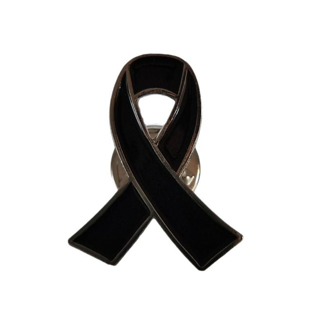 New Portable Memorial Black Ribbon Brooch Souvenir Black Alloy Badge Accessory Queen Black Badge Pin For Funerals and Mourning